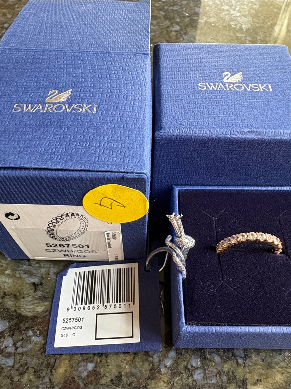 Swarovski Gold Crystal Stacked Band Ring